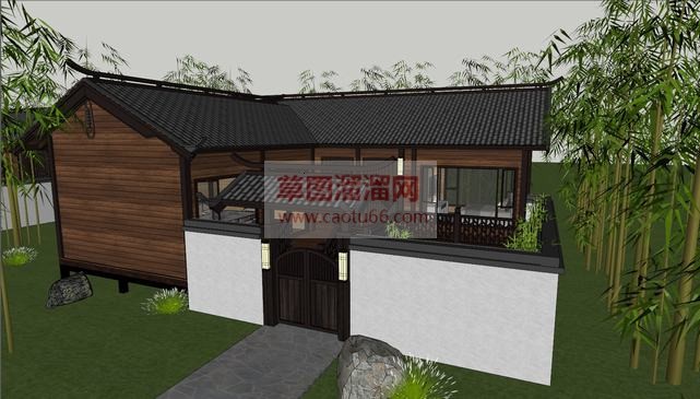 民居民宿酒店SU模型