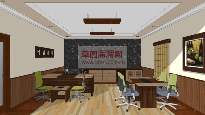 办公室空间免SU模型