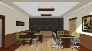 办公室空间免SU模型 免费sketchup模型下载