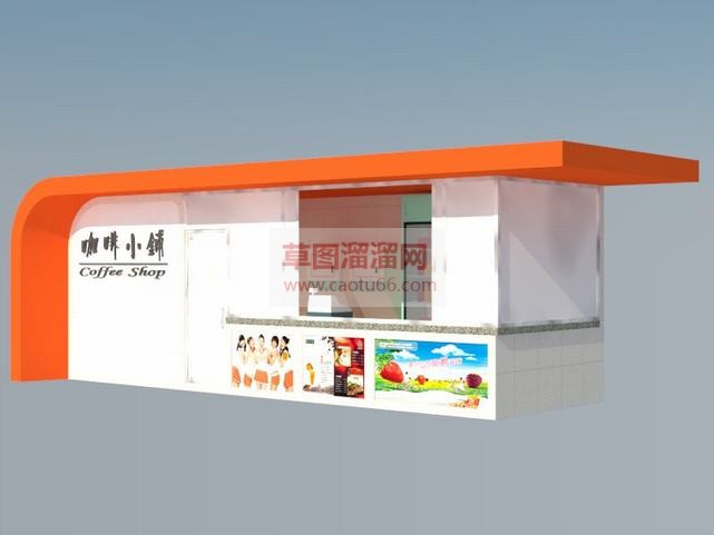 咖啡店铺贩售SU模型