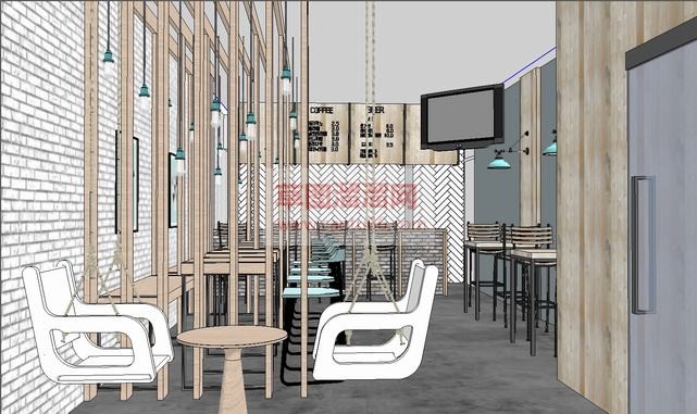 韩国奶茶店饮SU模型