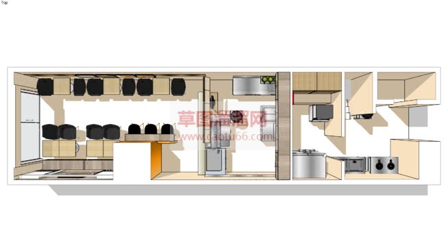 餐饮店饮品店SU模型