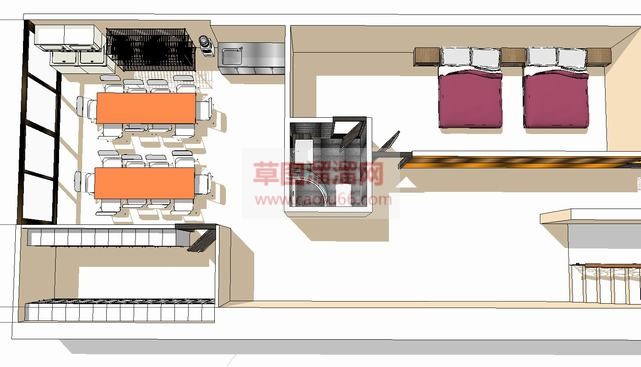 休闲店浴足店SU模型