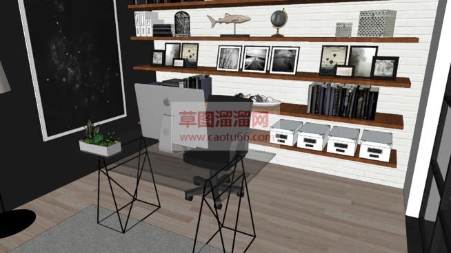 书房室内免费SU模型