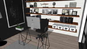 书房室内免费SU模型 免费sketchup模型下载