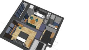 小公寓空间免SU模型 免费sketchup模型下载