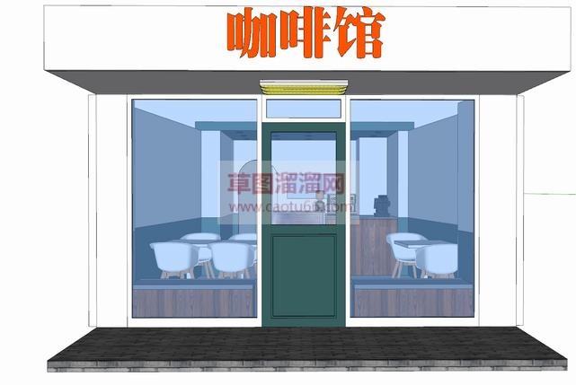 咖啡馆咖啡店SU模型
