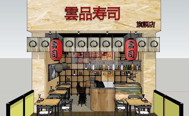 寿司店日式小SU模型