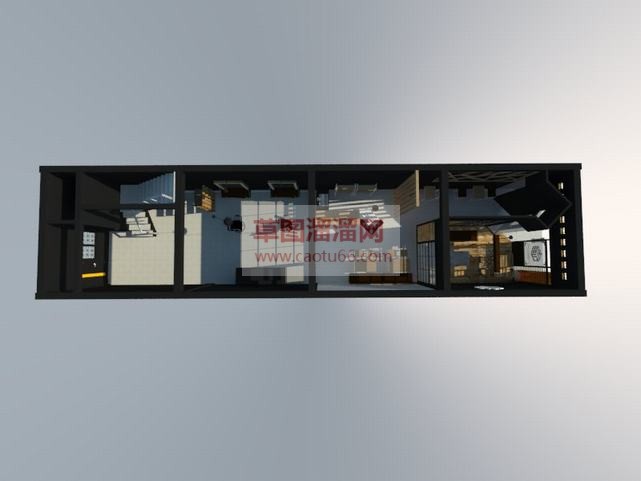 咖啡屋理发店SU模型