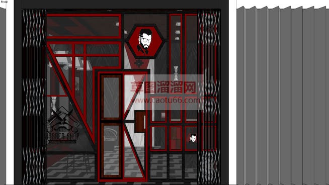 理发店SU模型