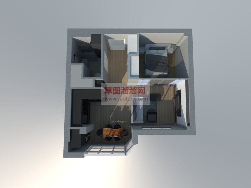 公寓空间室内SU模型