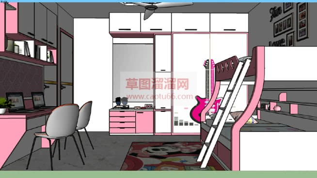女儿房房间室SU模型