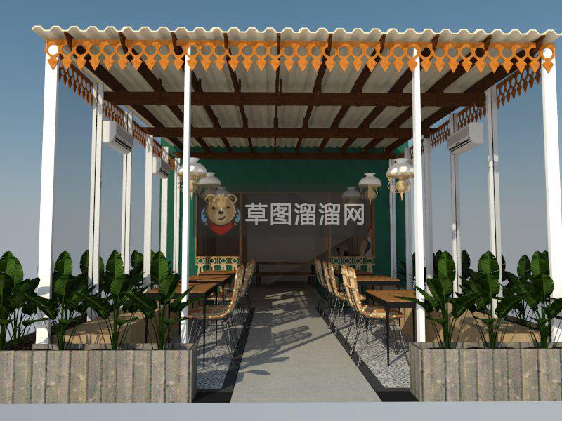 餐饮店咖啡店SU模型