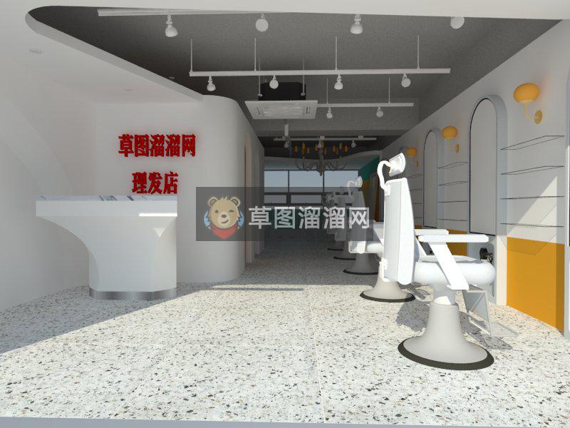 韩国理发店店SU模型