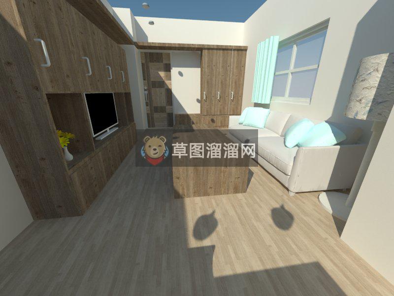 室内餐厅沙发电视柜SU模型