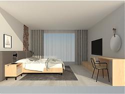 LOFT卧室床铺SU模型