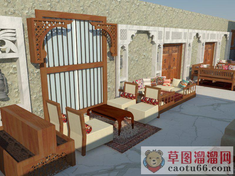 沙发茶几室内空间SU模型