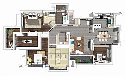 北欧风格室内家装SU模型