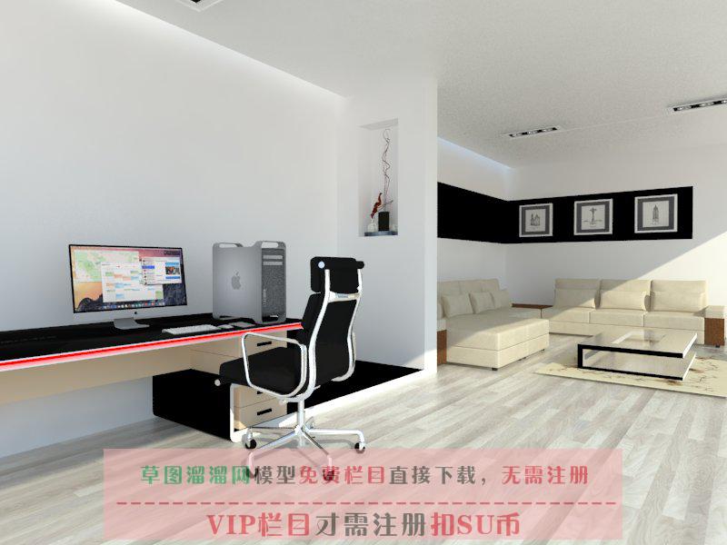 客厅沙发茶几SU模型