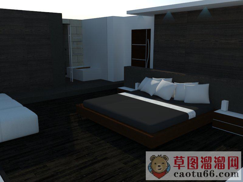 单身公寓房间SU模型