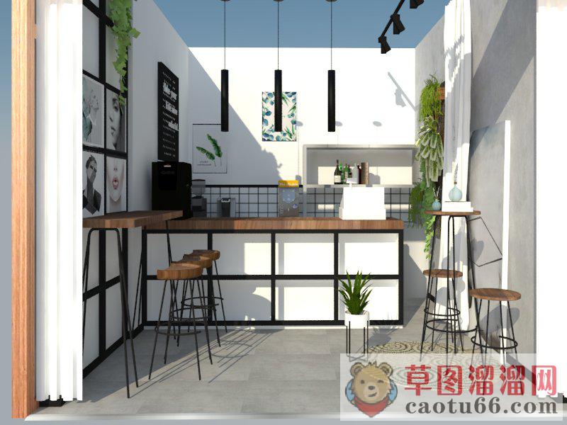 奶茶店饮品店店面SU模型