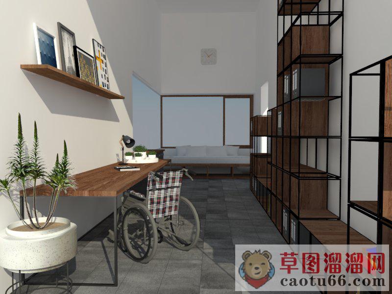 残疾人书房设计SU模型