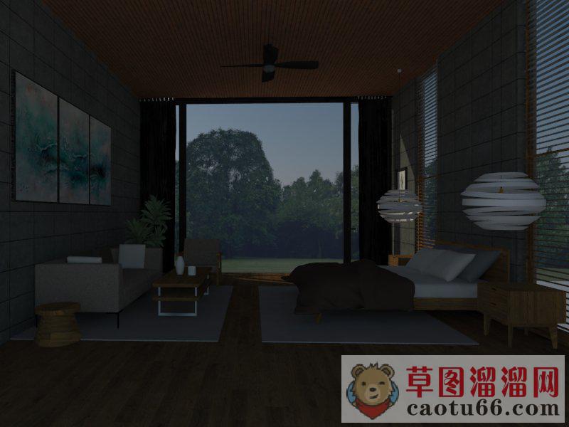 度假房间卧室SU模型