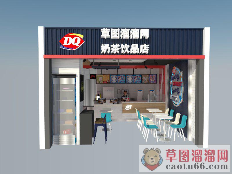 奶茶店饮品店SU模型