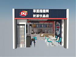 奶茶店饮品店SU模型