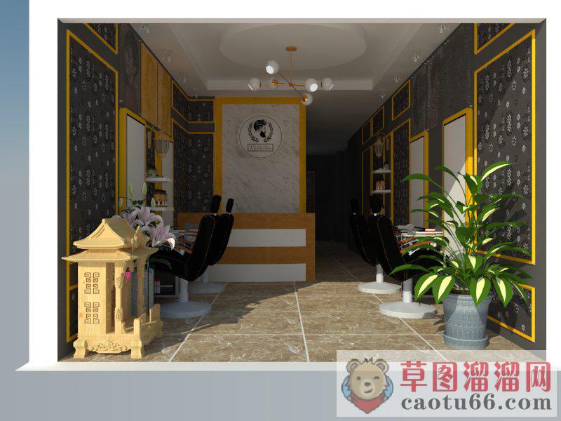 美发沙龙理发店发廊SU模型