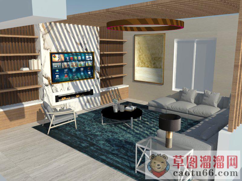 客厅电视柜沙发SU模型