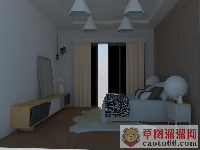 现代卧室房间SU模型