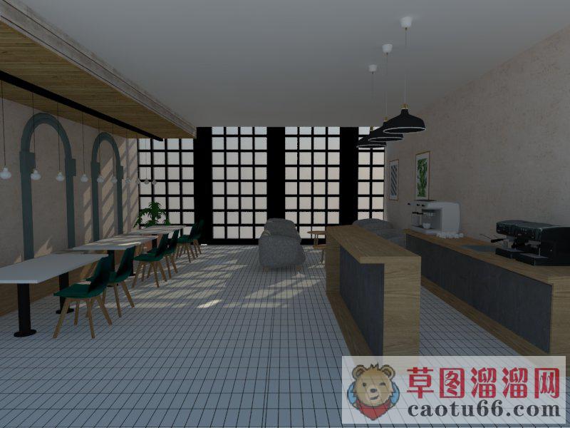 咖啡馆咖啡店SU模型