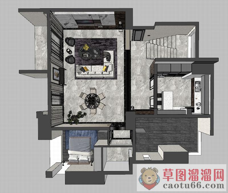 后现代家装SU模型