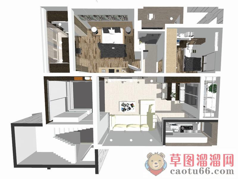 现代家装空间SU模型
