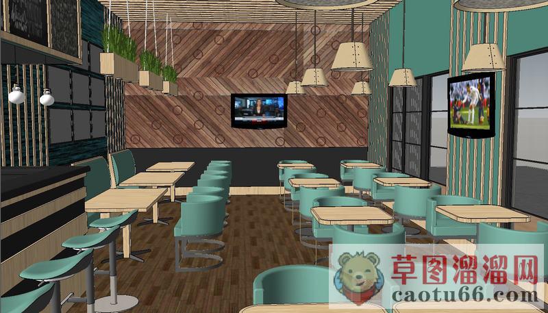 餐厅室内空间SU模型