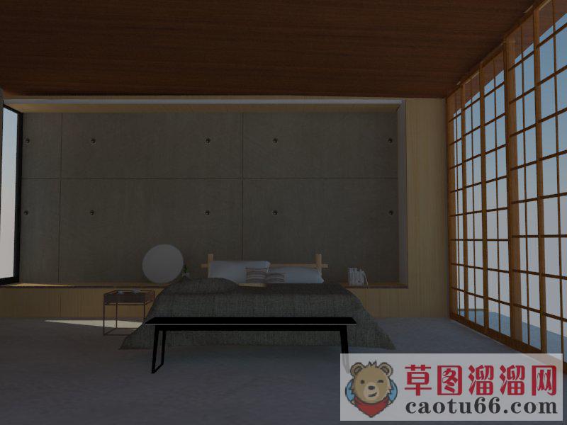 日式卧室房间SU模型
