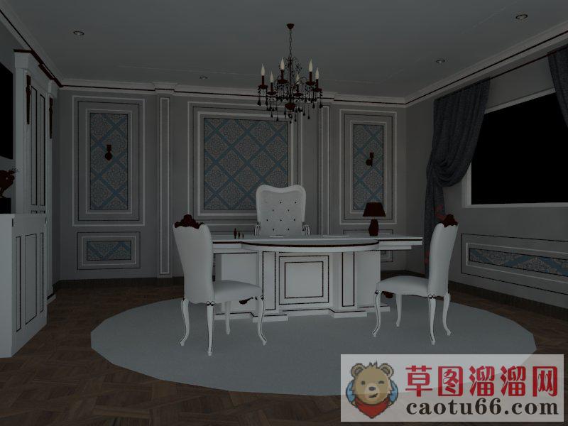 欧式老板办公室SU模型