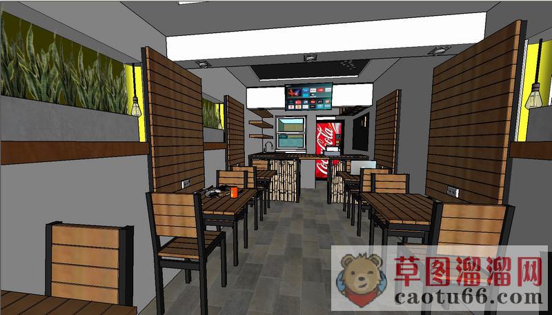 咖啡店商店餐饮店SU模型
