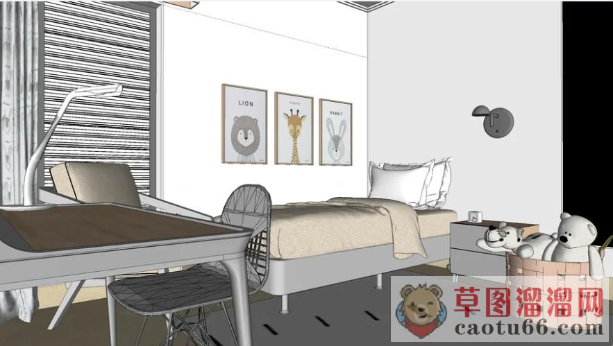 儿童房SU模型
