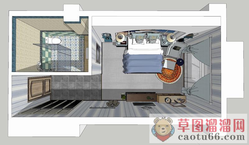地中海公寓酒店SU模型