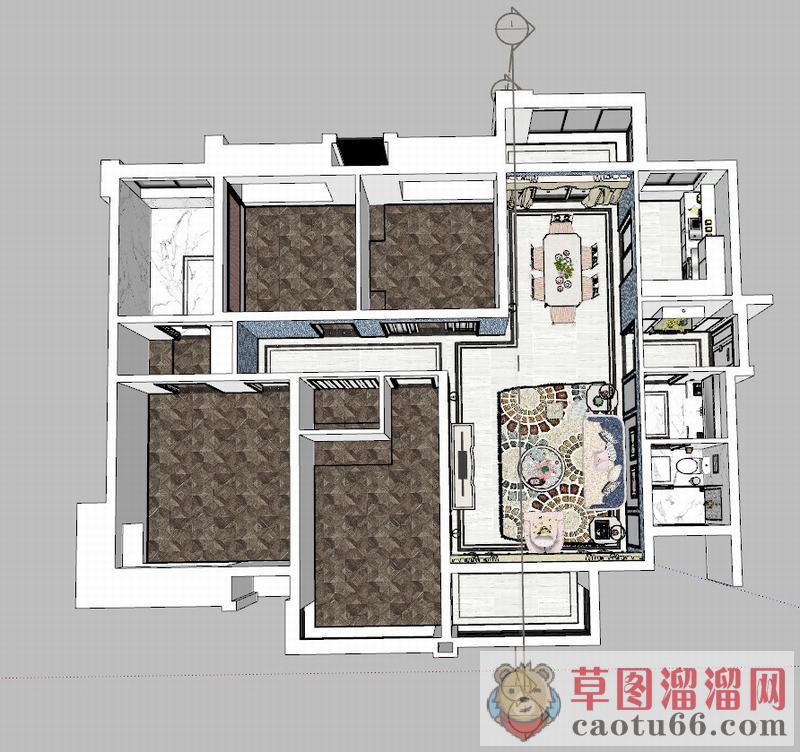 后现代家装室内SU模型
