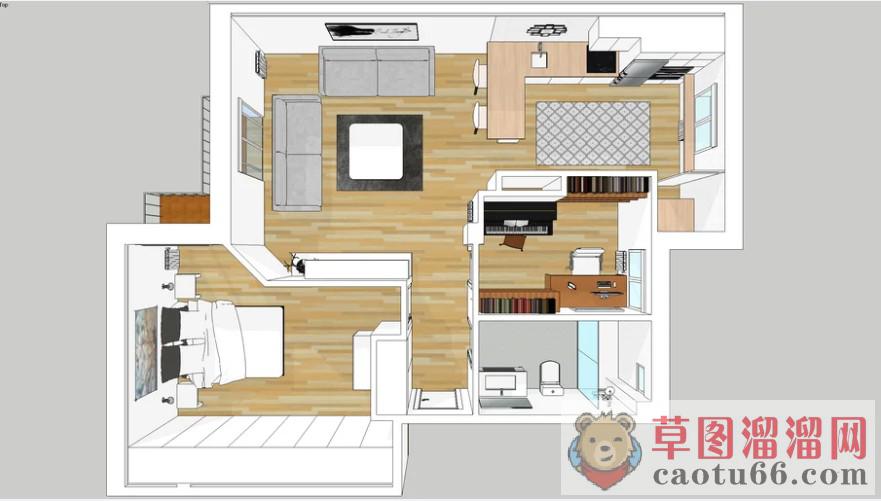 蜗居公寓室内SU模型