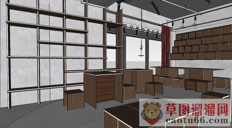 工业风门店SU模型