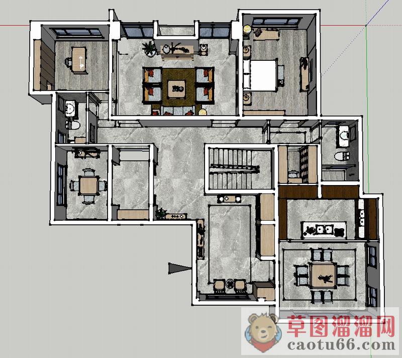 别墅室内空间SU模型