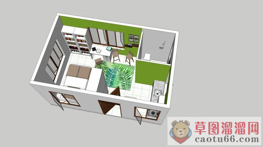 单身公寓SU模型