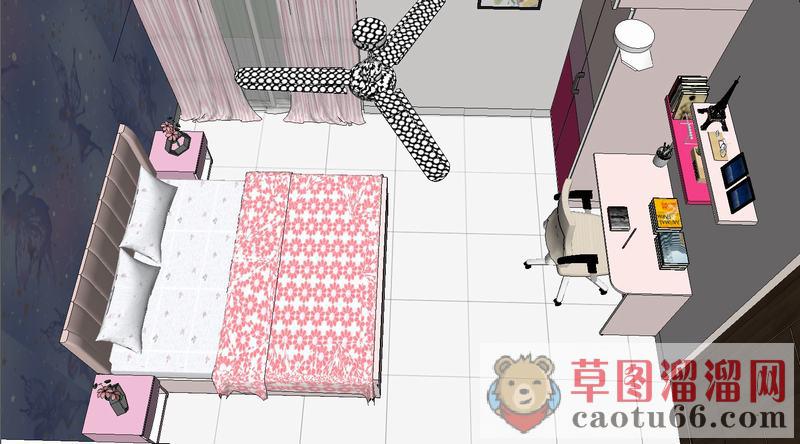 女儿房房间卧室SU模型