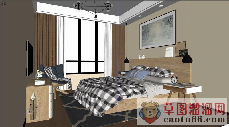 卧室房间简约SU模型