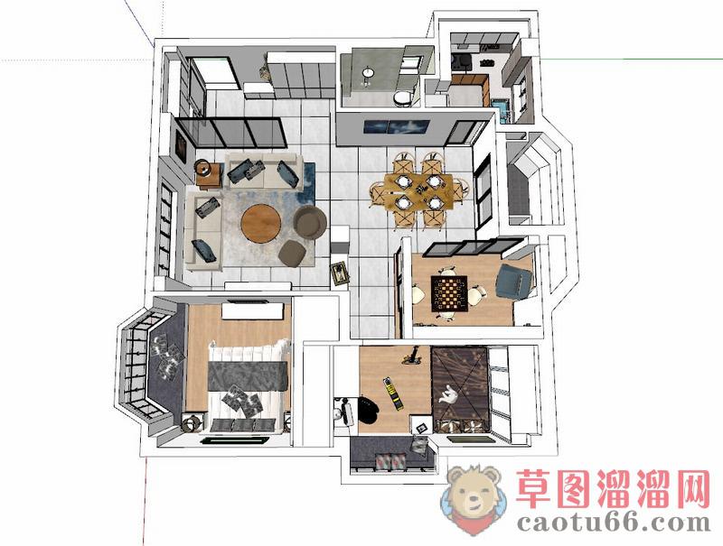 北欧家装室内SU模型