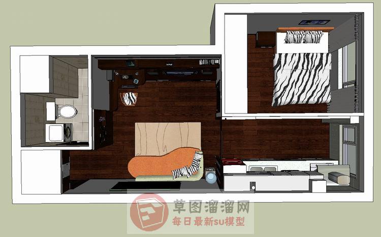 公寓室内户型SU模型